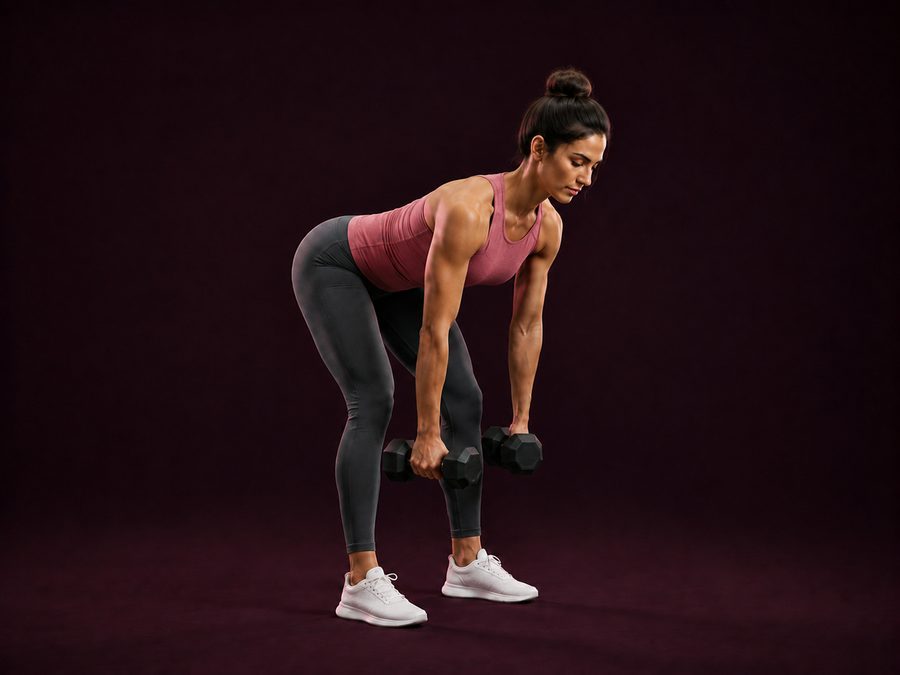 Bent Over Dumbbell Rows — Finish